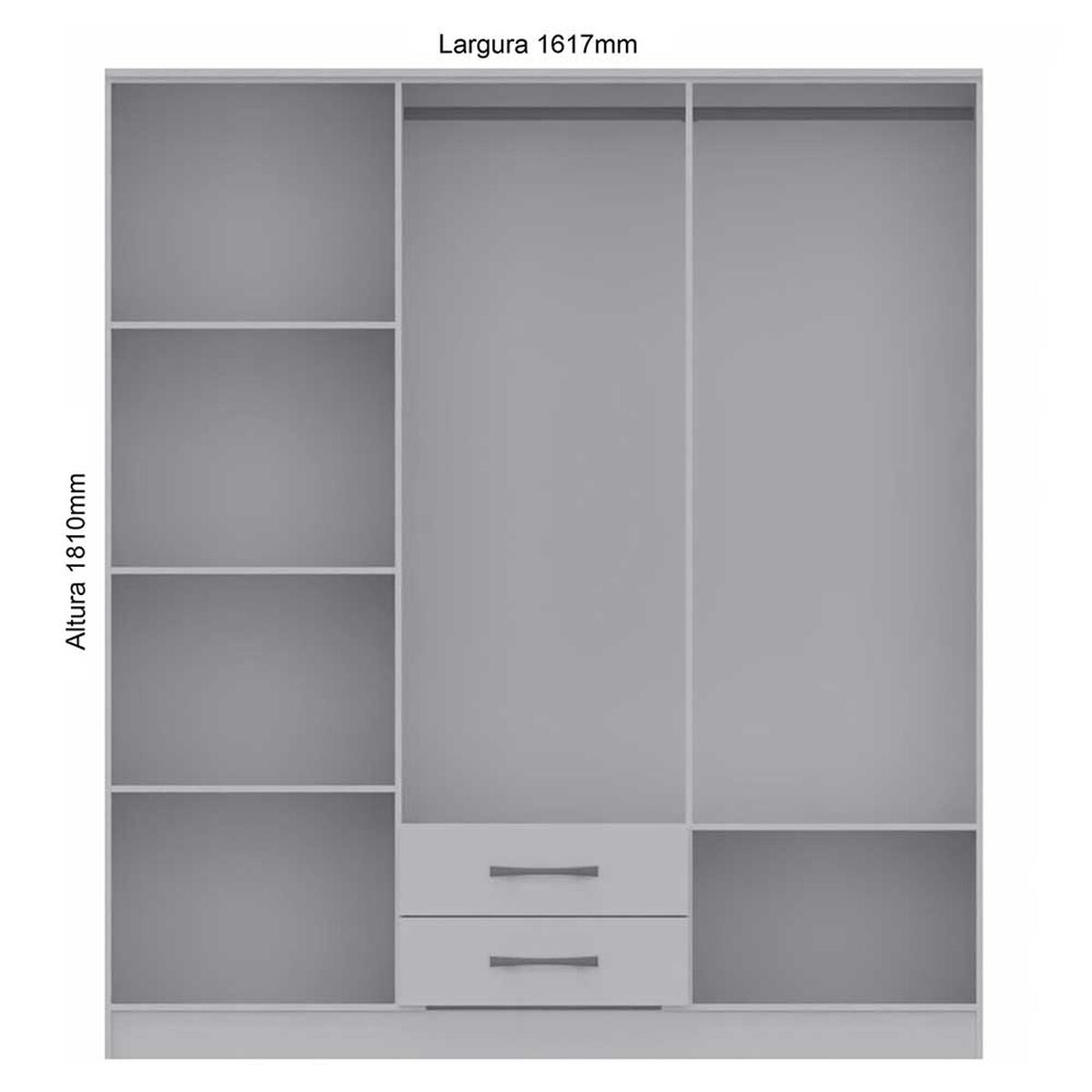 Clóset Vekkahome Pequim 6 Puertas 2 Cajones Blanco