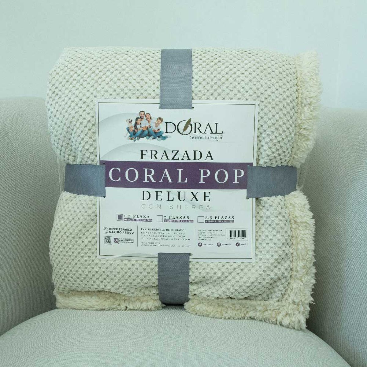 Frazada Doral 1,5 Plazas Coral Pop Sherpa D3