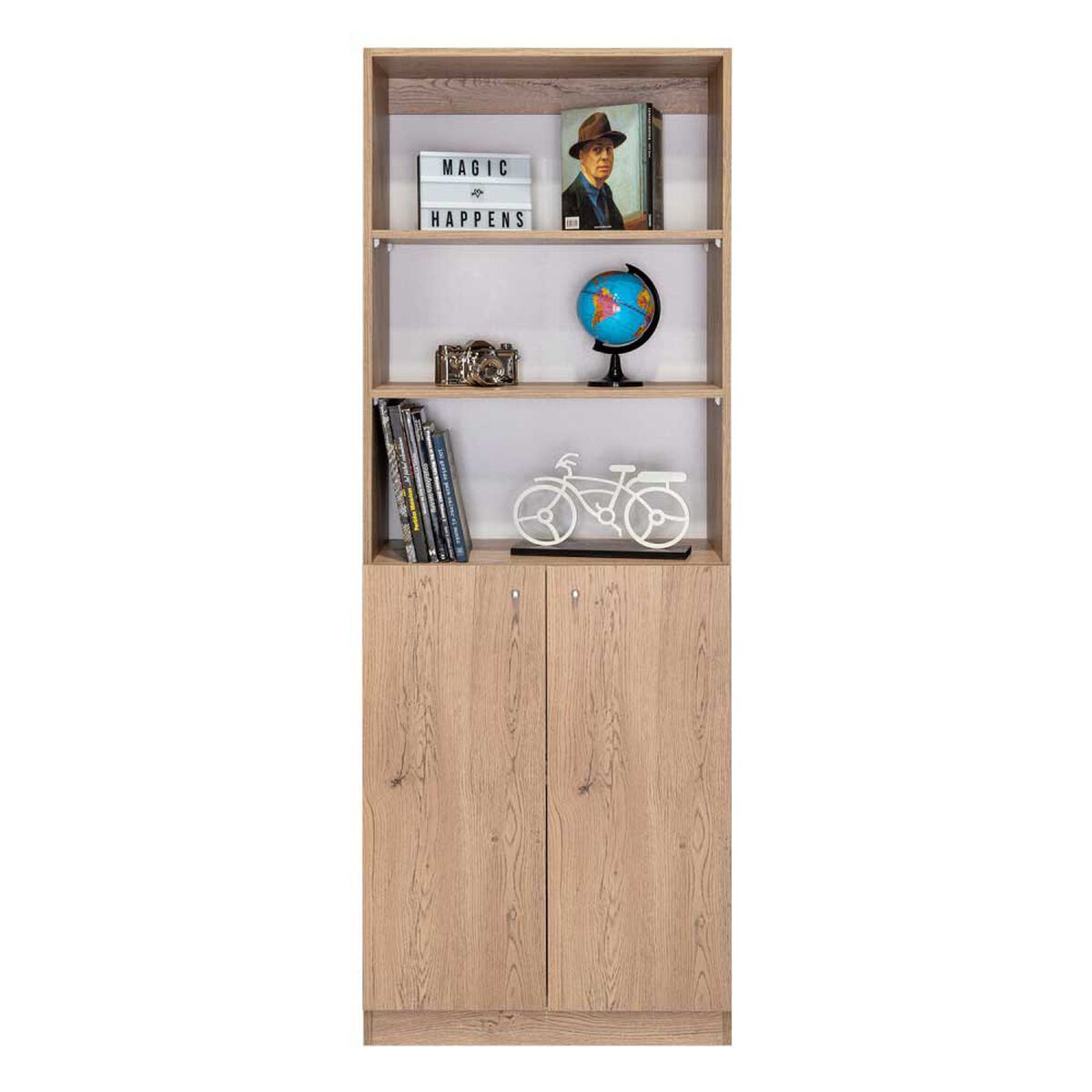 Biblioteca Recta TuHome Home E4 Macadamia Cartón Blanco