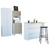 Combo Muebles TuHome Kitchen 60 + Isla de cocina + Estante Rovere Blanco Combo Muebles TuHome Kitchen 60 + Isla de cocina + Estante Rovere Blanco