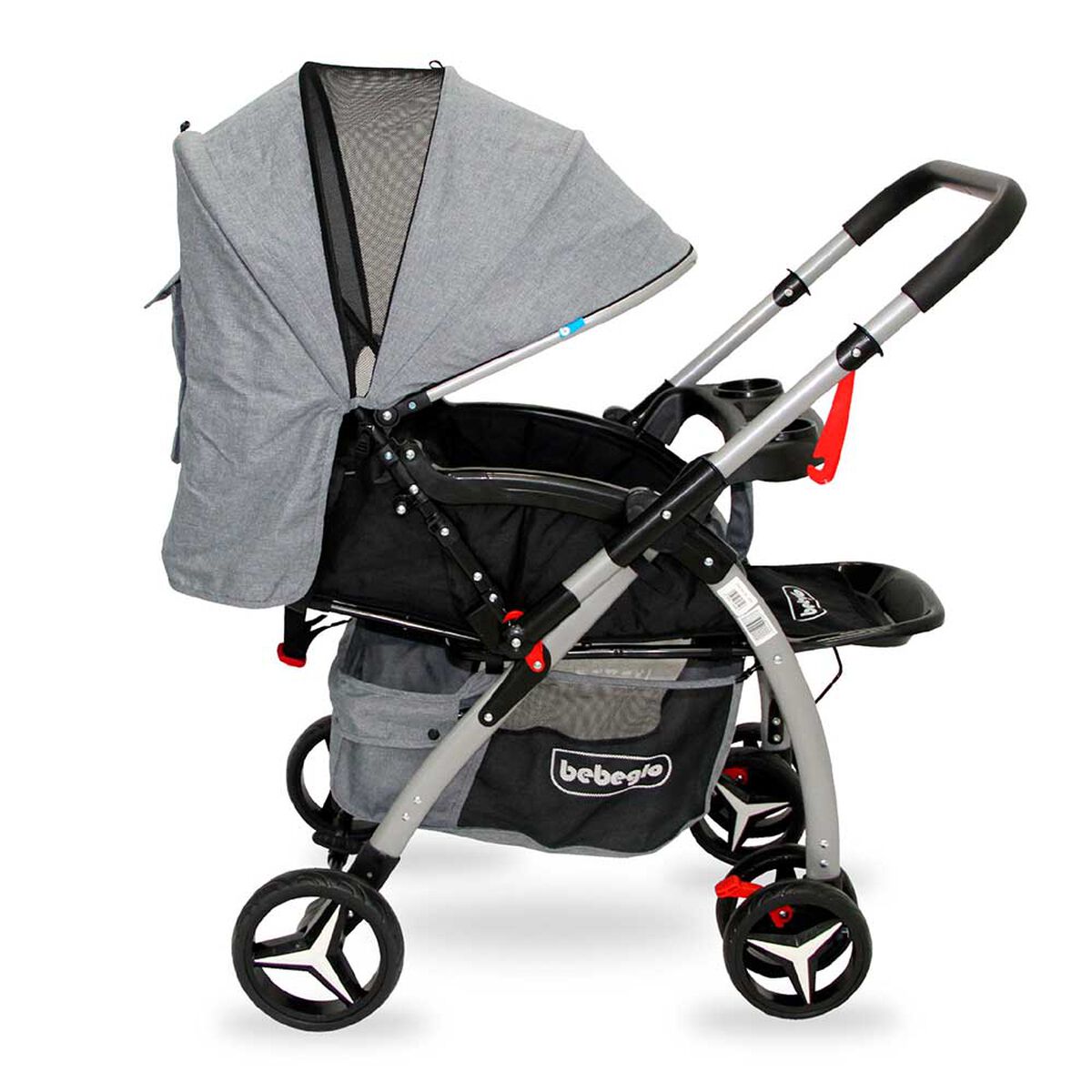 Coche Cuna Atlas Manillar Reversible Gris