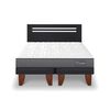 Cama Europea CIC Base Dividida 2 Plazas Anatomic + Respaldo Munich Negro
