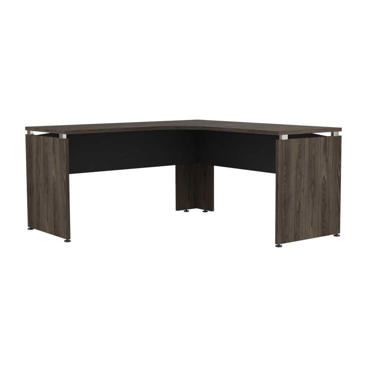 Escritorio en L TuHome Home Office Negro Soft Coñac