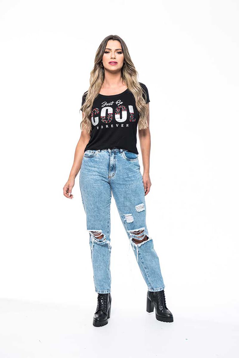 Polera Manga Corta Mujer Rock Caviar