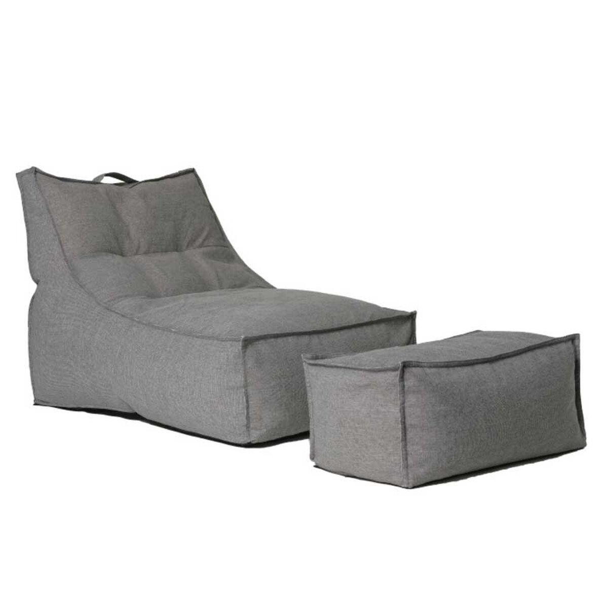 Sillón Pouf Relan con Apoya Piés 1 Cuerpo Gris