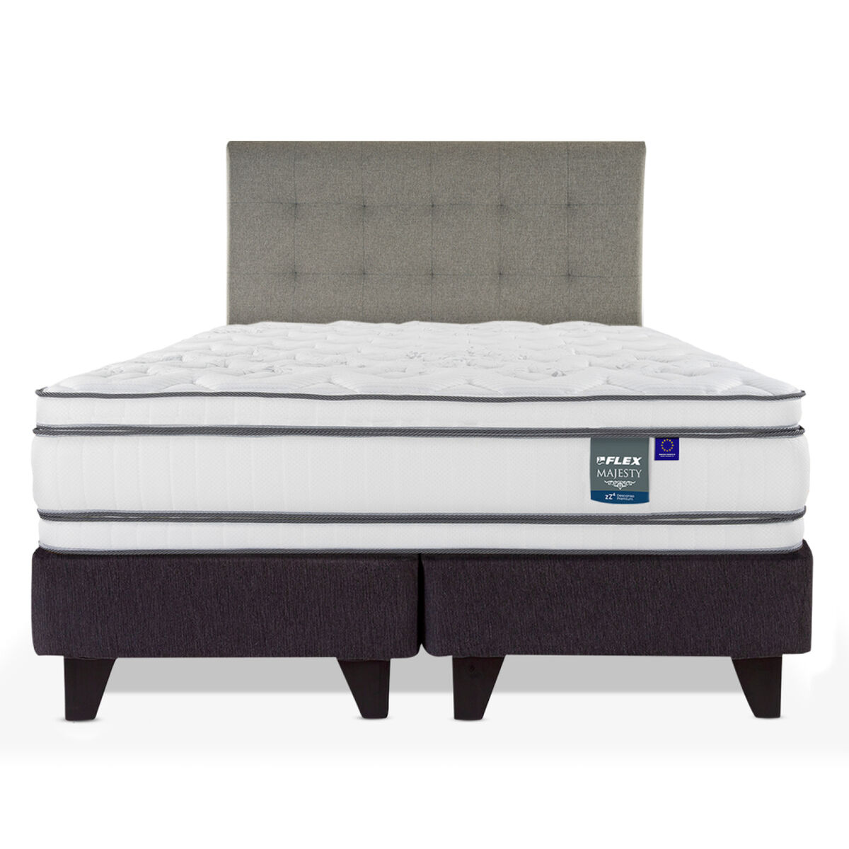 Cama Europea Flex King Majesty + 1 Respaldo