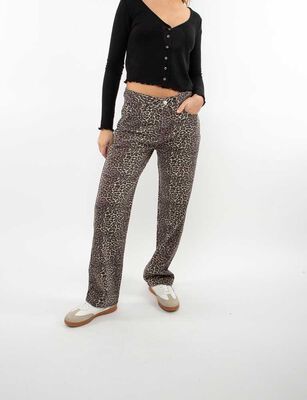 Imagen 1 del producto Jeans Indigo Animal Print Straight Mujer Icono Animal