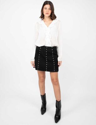 Imagen 2 del producto Falda Mini Apliques Mujer Zibel Negro