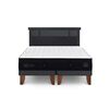 Cama Europea CIC Base Dividida King S&uacute;per Premium + Respaldo Dublin Negro