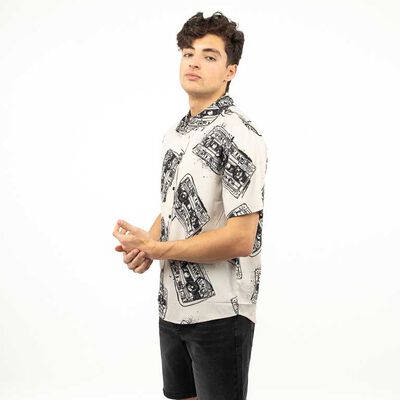 Camisa Estampada Manga Corta Hombre Icono