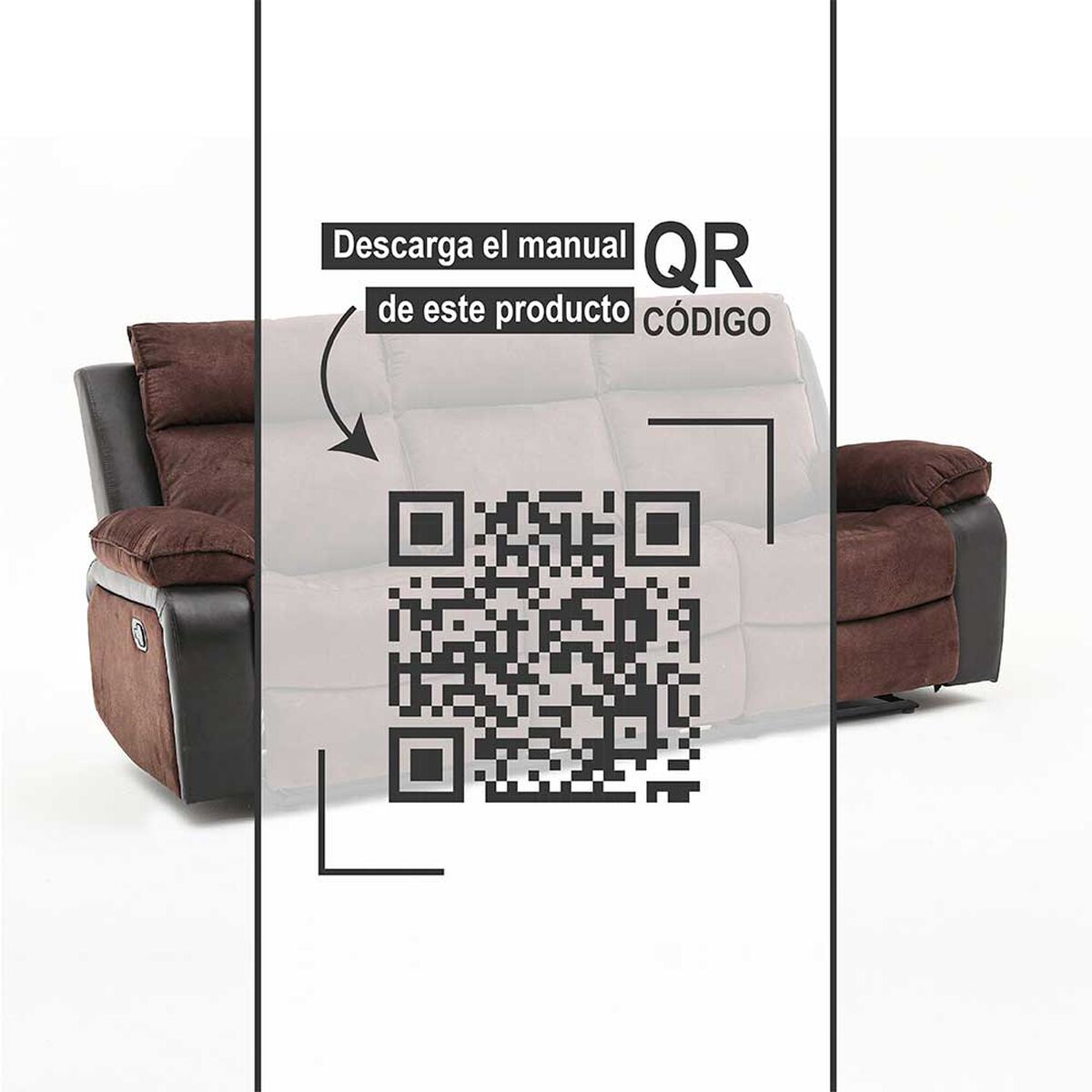 Sofá Reclinable Zoy Home Brunei 3 Cuerpos Café