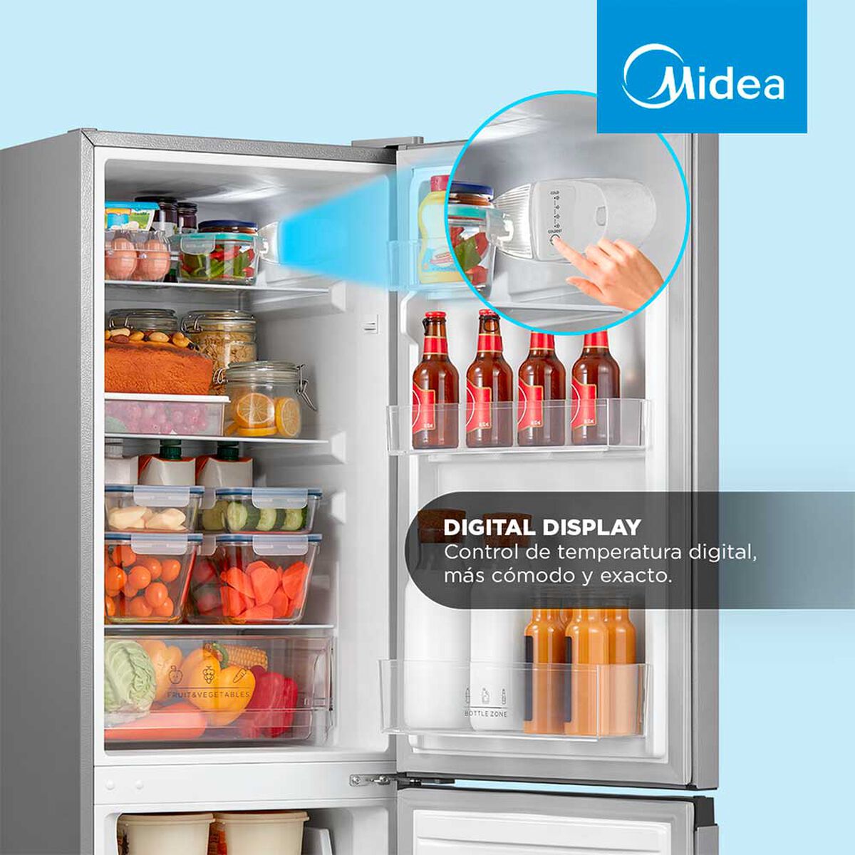 Refrigerador Frío Directo Midea MDRB241FGE50 169 lts.