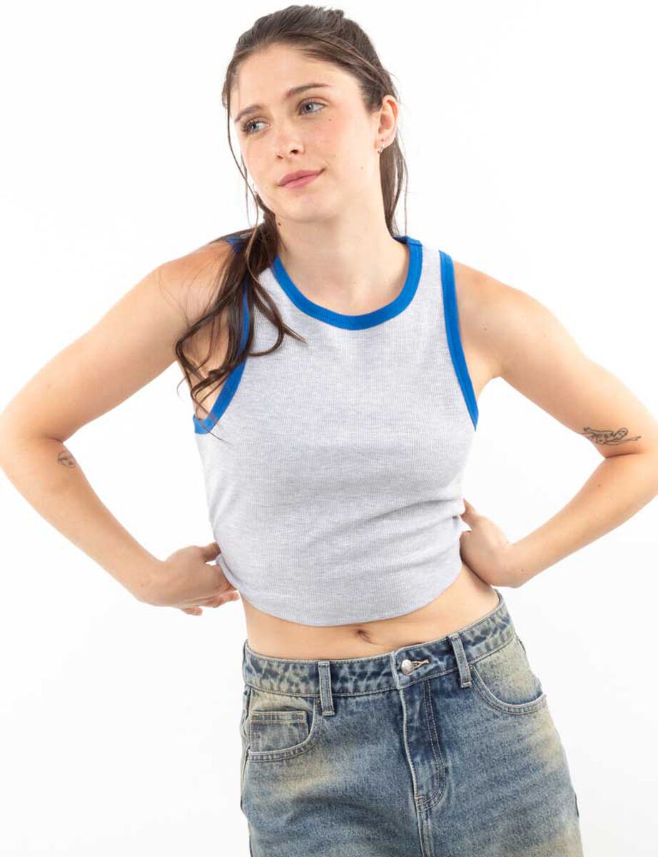 Polera Crop Sin Mangas Mujer Icono