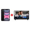 Combo Celular Apple iPhone 11 64GB 6,1" Negro Wom + LED 43” Master-G MGV43 Smart TV FHD
