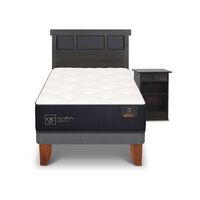 Cama Europea CIC 1,5 Plazas Premium + Respaldo + Velador Dublin