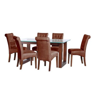 Juego de Comedor Latam Home Pamplona Granada 6 Sillas Lino Gris Claro