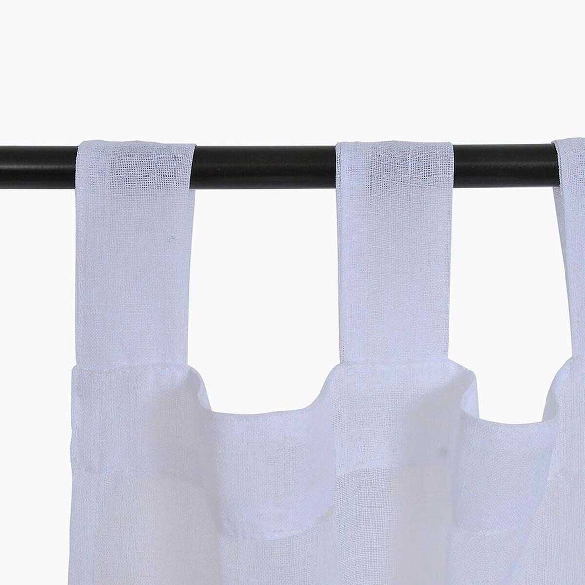 Set Cortinas Velo Lino-Presilla Blanca 140X220 Cm