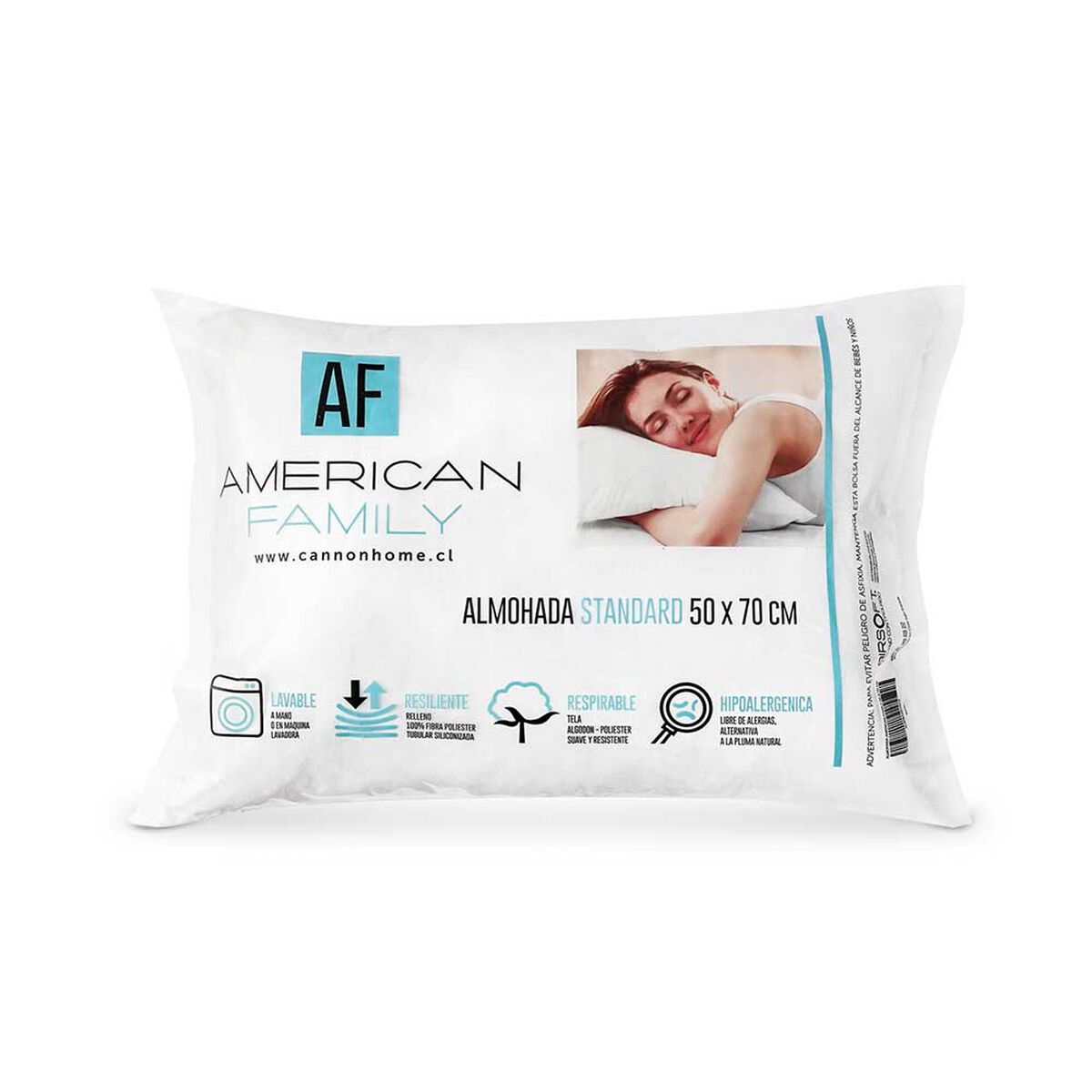 Almohada American Family Microfibra Comprimida 50 x 70 cm