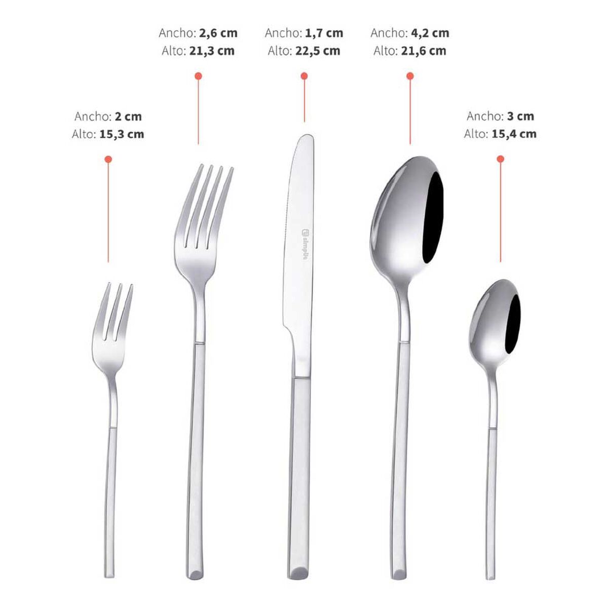 Set de Cuchillería Simplit Puglia 30 Piezas Blanco