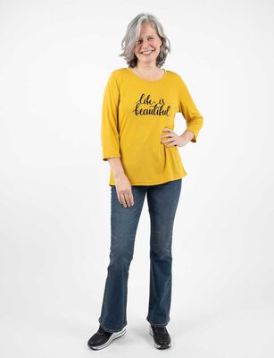 Imagen 2 del producto Polera Manga 3/4 Mujer Portman Club Mostaza