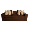 Sof&aacute; Muebles MYM Benjamin 3 Cuerpos + Dos Pouf 1 Cuerpo Caf&eacute; Beige