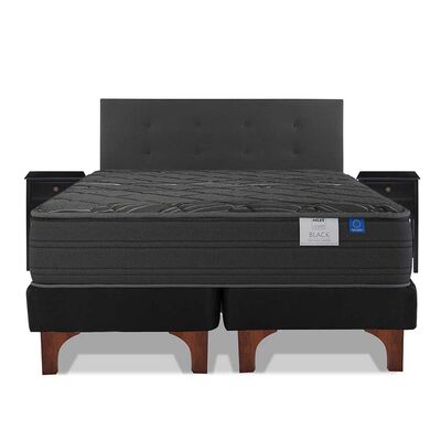 Imagen 2 del producto Cama Europea Flex Base Dividida King Black + Respaldo Royal + 2 Veladores Rover