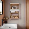 Mueble Auxilar Muro Baño Tuhome Eco Blanco y Fresno 