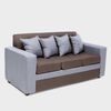 Juego de Living Almore Paris Sofá 3 Cuepos + Dos Pouf 1 Cuerpo Gris Café