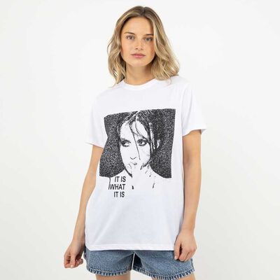 Polera Con Estampado Manga Corta Mujer Icono