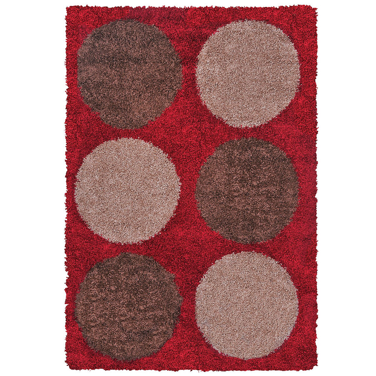 Alfombra Shaggy 1.8k Studio 150x200 Circles Burdeo