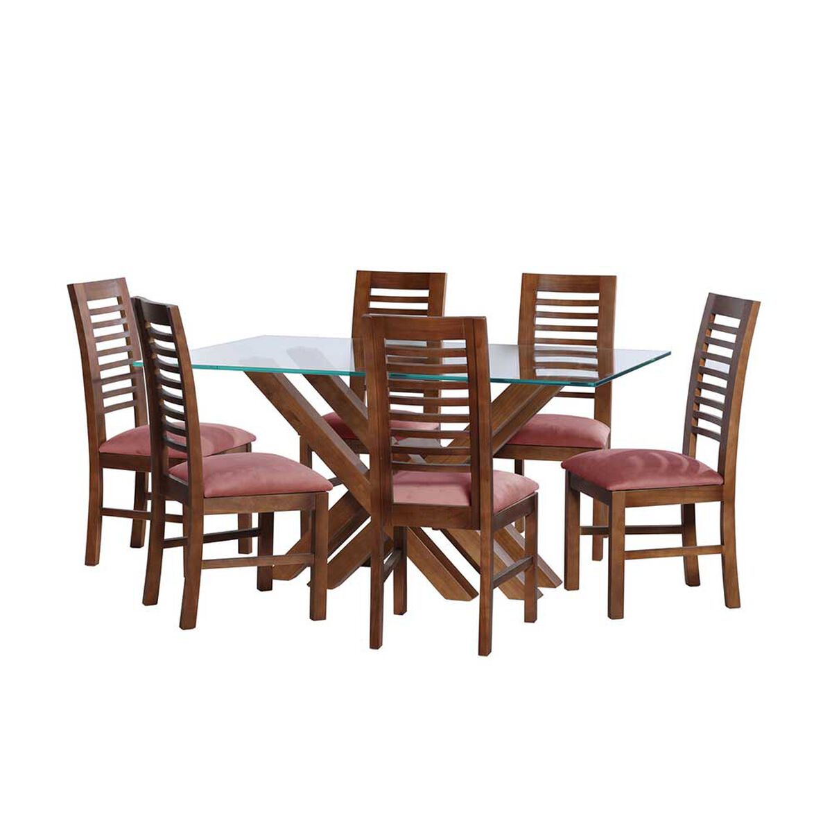 Juego de Comedor Latam Home Merida 6 Sillas Palo Rosa