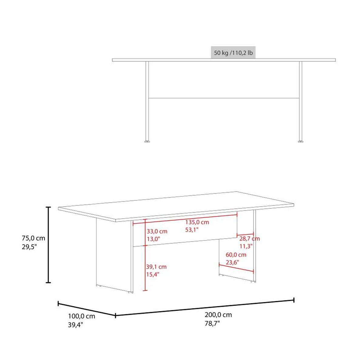 Mesa de Reuni&oacute;n Tuhome Home Office M-200   Cartagena Wengue
