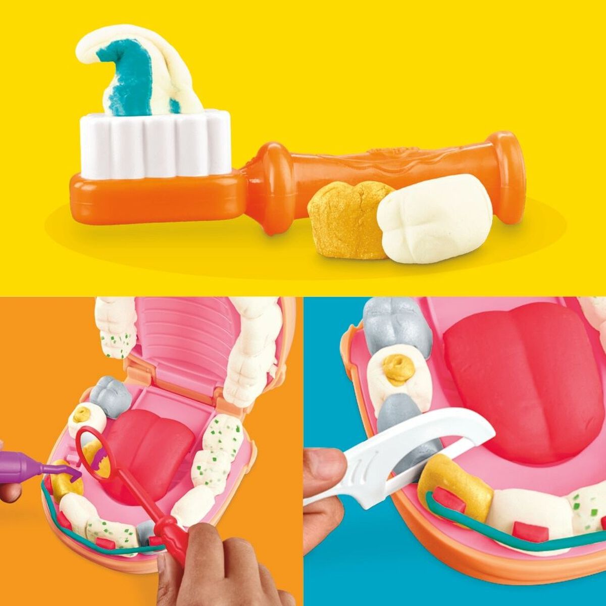 Set de Masa Moldeable Play Doh Brincando de Dentista