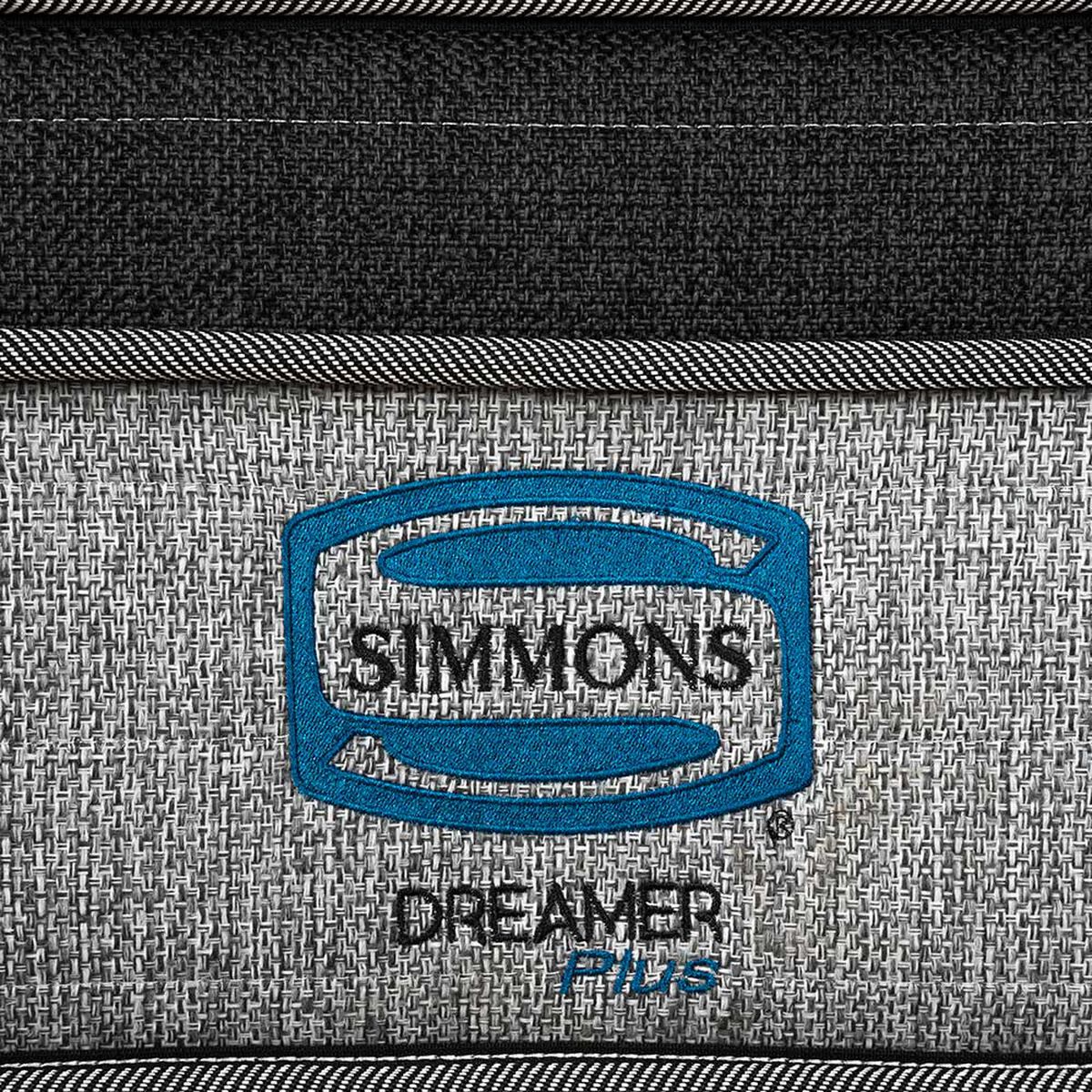 Cama Europea Simmons 2 Plazas Dreamer Plazasus Box + Respaldo Praga Marengo