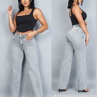 Jeans Straight Mujer Most Wanted Gris