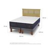 Cama Europea CIC Base Dividida 2 Plazas Grand Premium + Respaldo Torino Mostaza
