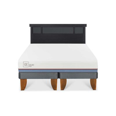 Cama Europea CIC Base Dividida 2 Plazas Excellence Plus + Respaldo Dublin Negro