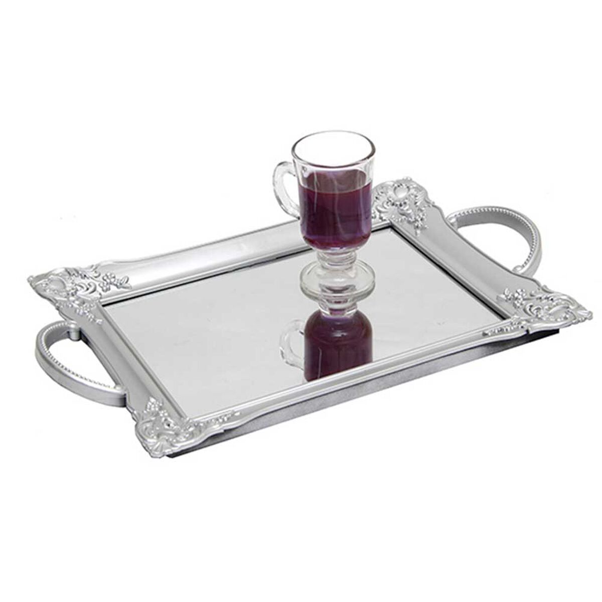 Bandeja Plástico Vgo Rectangular 41 x 25 cm Plateado