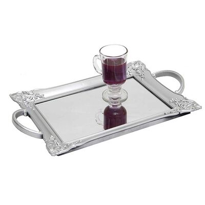 Bandeja Plástico Vgo Rectangular 41 x 25 cm Plateado
