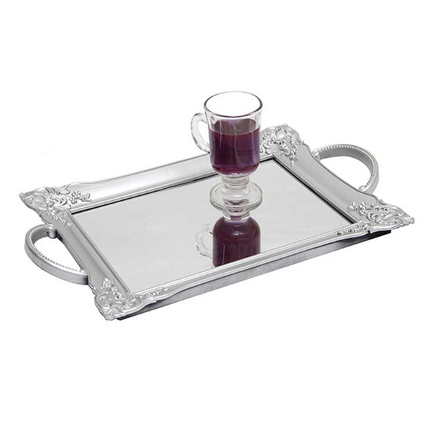 Bandeja Plástico Vgo Rectangular 41 x 25 cm Plateado
