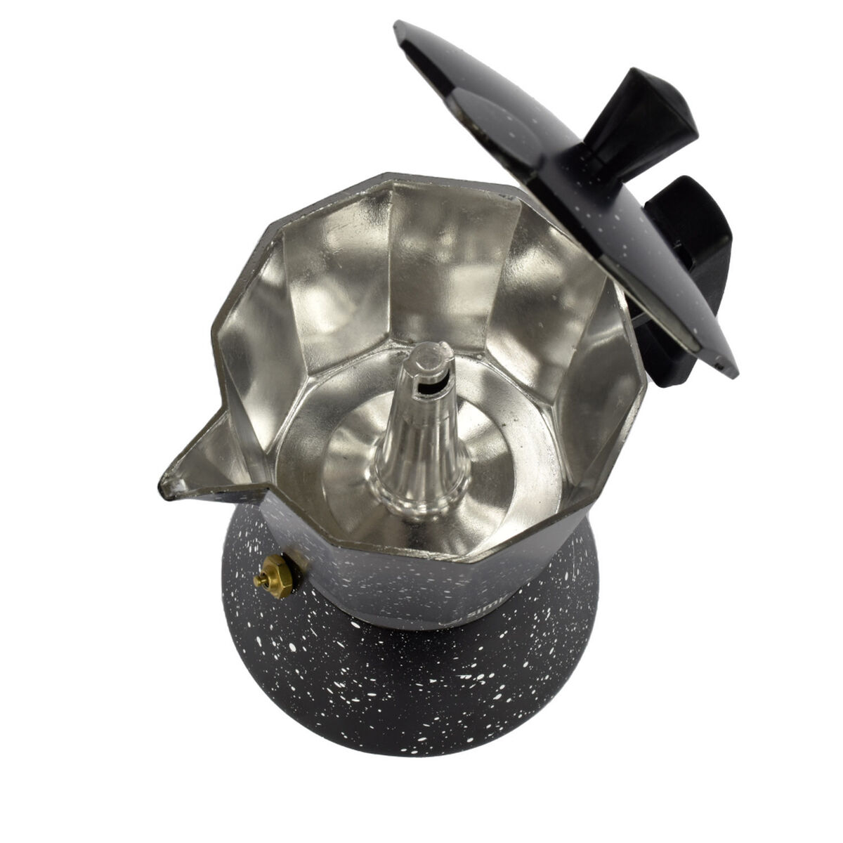 Cafetera Italiana Granito Aluminio Simplit Negro 4 Tazas