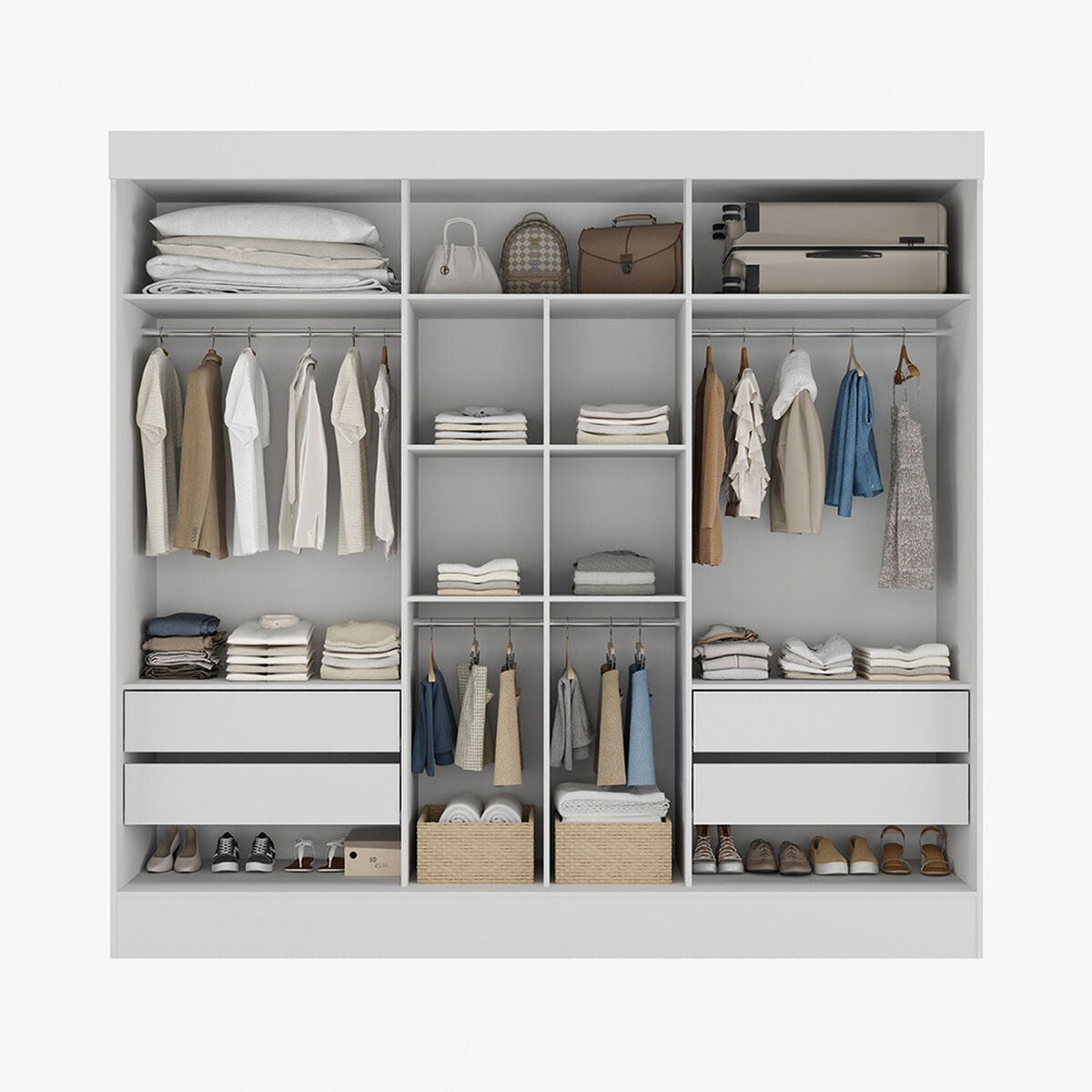 Closet Di Poretti Design Flora 4 Cajones 2 Puertas Blanco