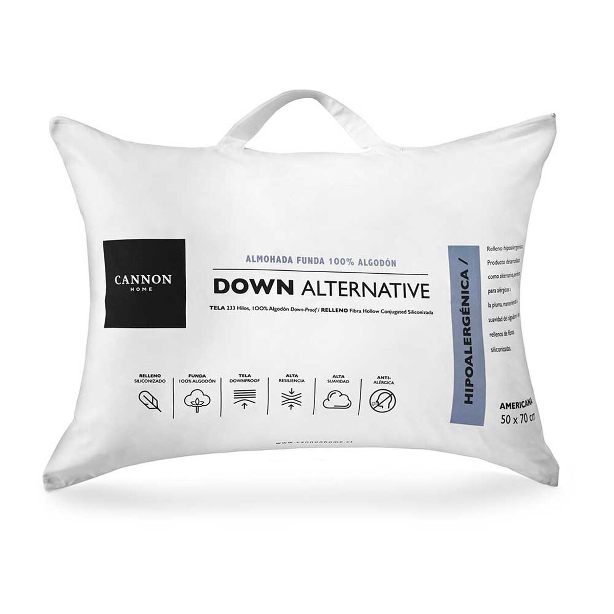 Almohada Cannon Microfibra Down Alternative 50 x 70 cm