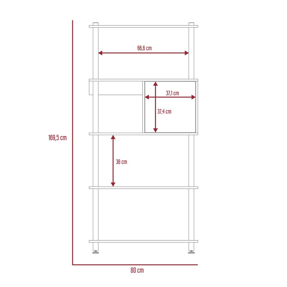 Biblioteca TuHome Cubik 2 Wengue/Duna