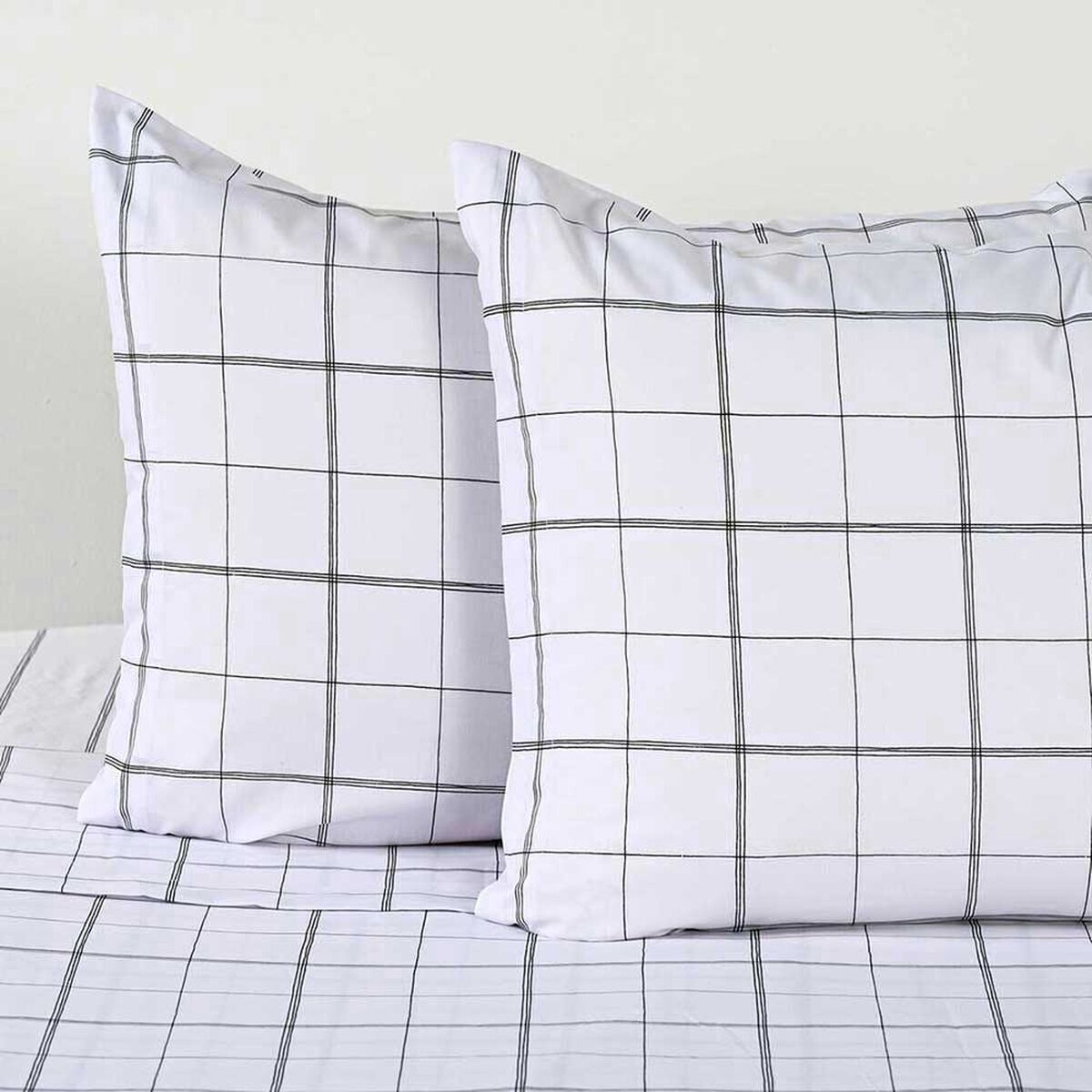 Juego de S&aacute;banas Elements & Co 200 Hilos 2 Plazas Squard Blanco