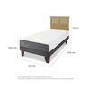 Cama Europea CIC 1,5 Plazas Smart + Respaldo Torino Mostaza