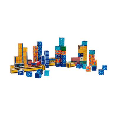 Juego Bloques Magn&eacute;ticos 114Pcs Mineblocks Ciudad Band&uacute;