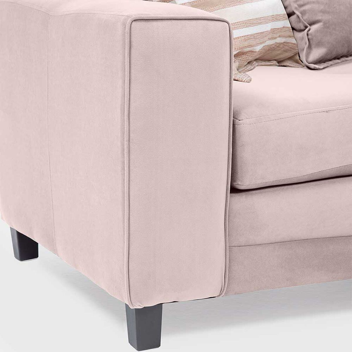Sofá Seccional Derecho Living Factory Milan 3 Cuerpos Beige