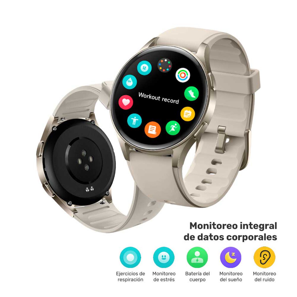 Kit Smartwatch Lhotse Vibe 05 Cream + Audífonos Rosado