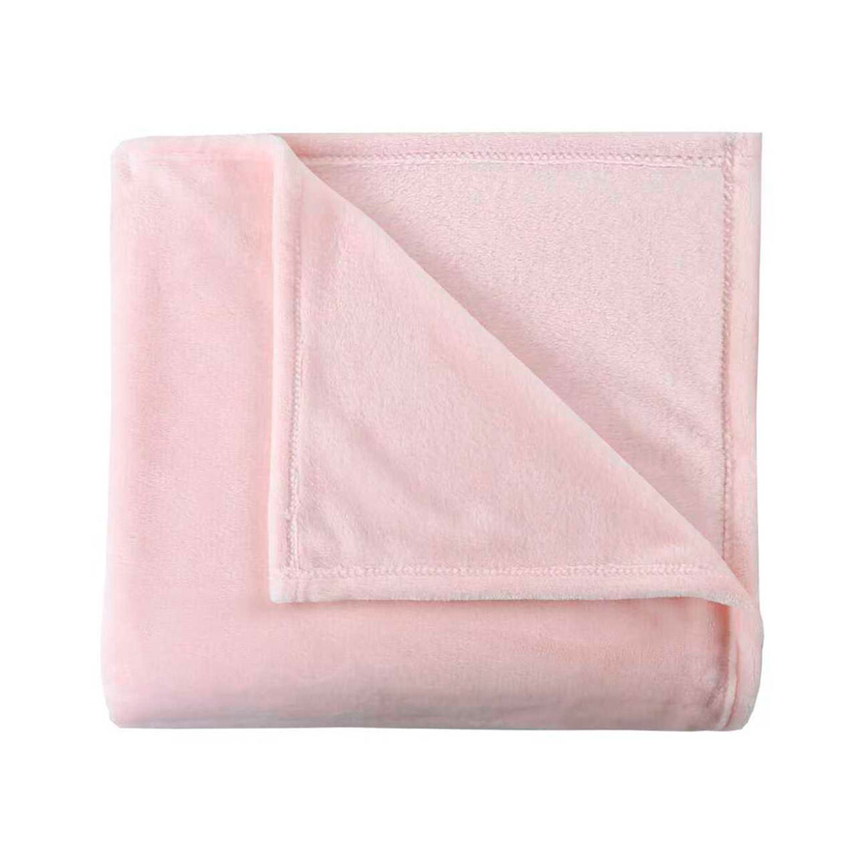 Frazada Illusions Flannel 1,5 Plazas Liso Rosa